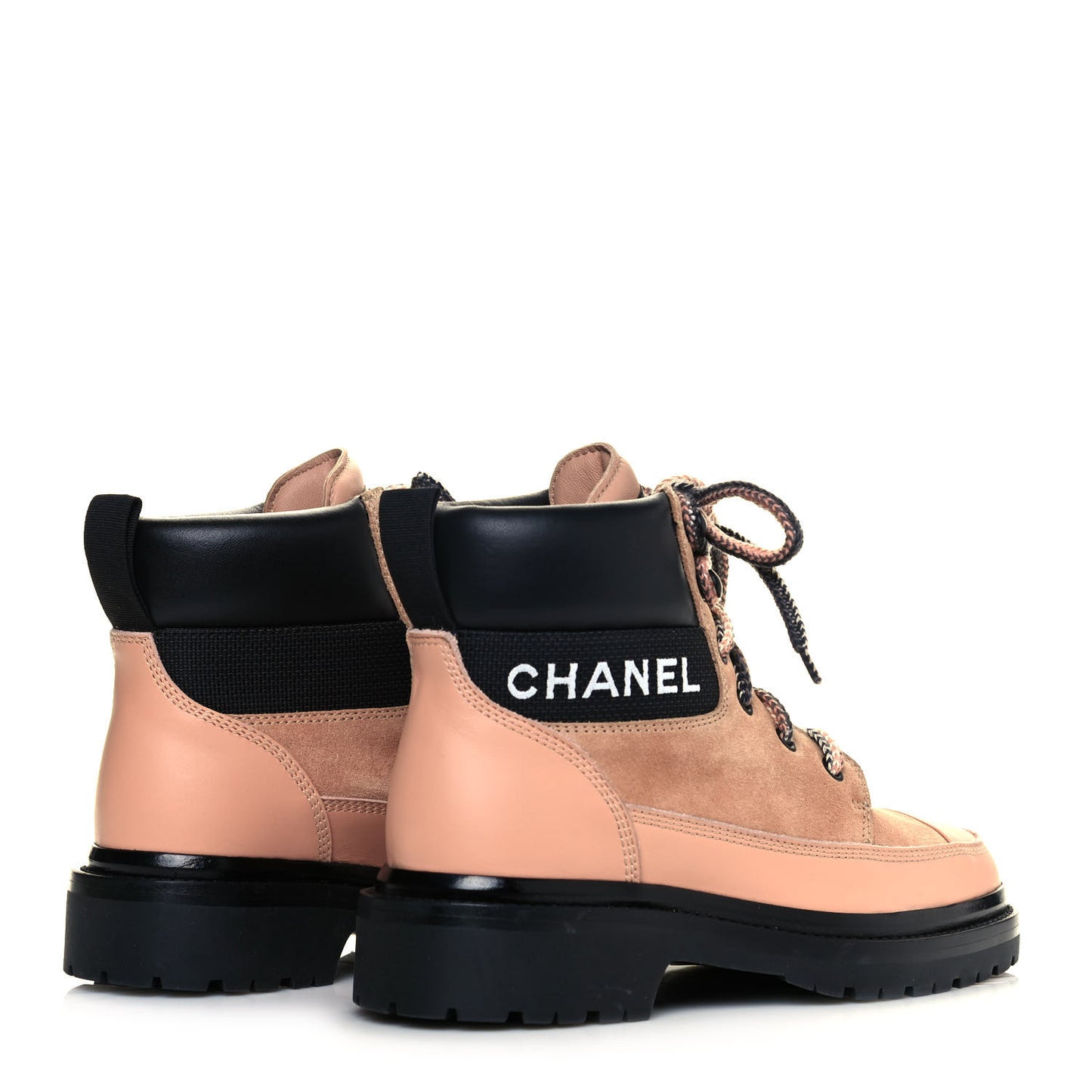Suede Calfskin Lace Up Boots 36.5 Pink