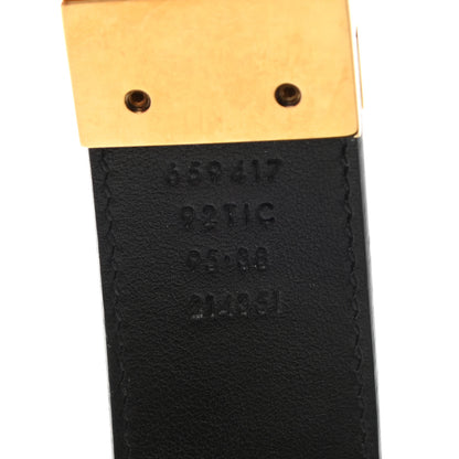 Gucci GG Supreme Monogram Plutone Calfskin Double G Reversible 30mm Belt 95 38 Beige Ebony Black 3 of 5