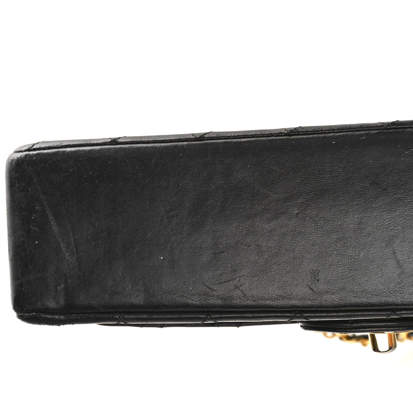 Lambskin Quilted Medium Double Flap Black
