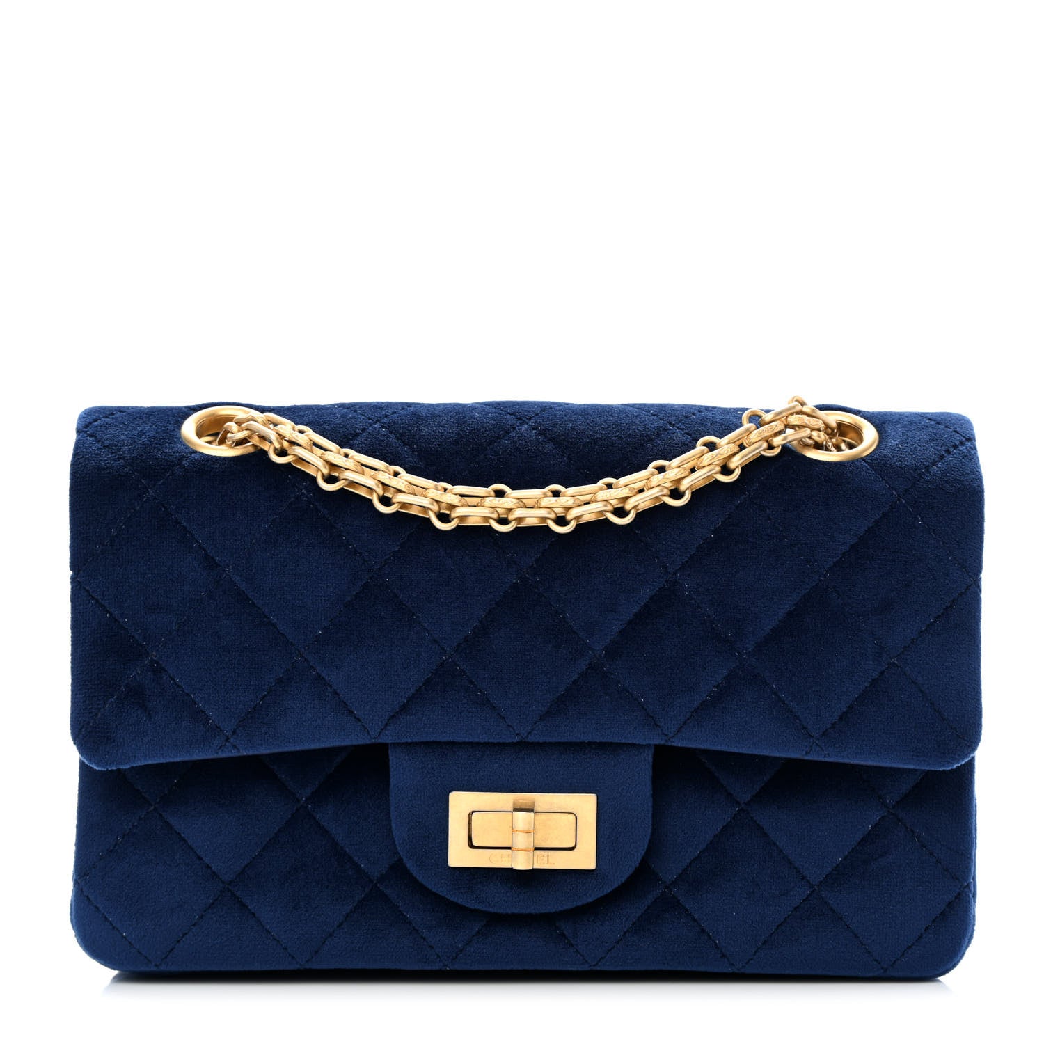 Chanel Velvet Quilted Mini 2.55 Reissue Flap Blue 1 of 10