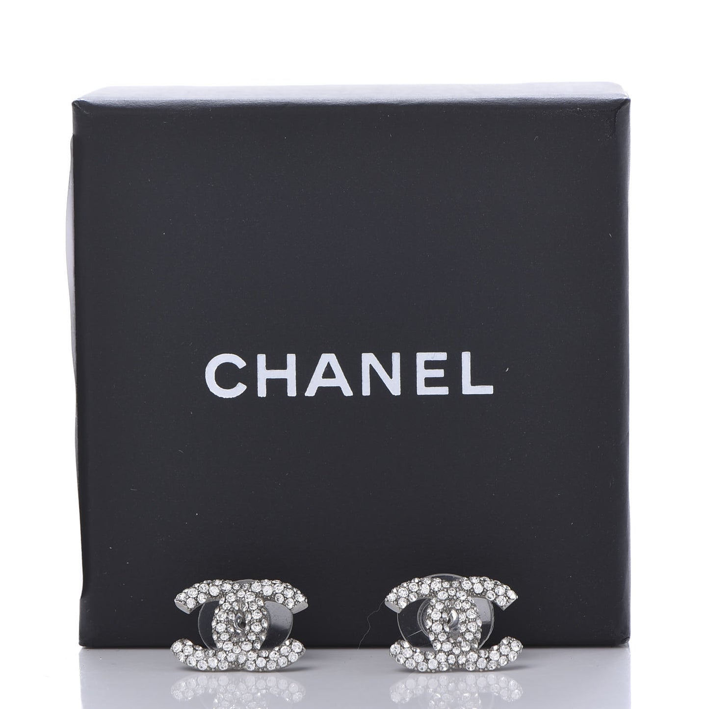Crystal Mini CC Earrings Silver