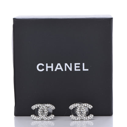 Chanel Crystal Mini CC Earrings Silver 9 of 10
