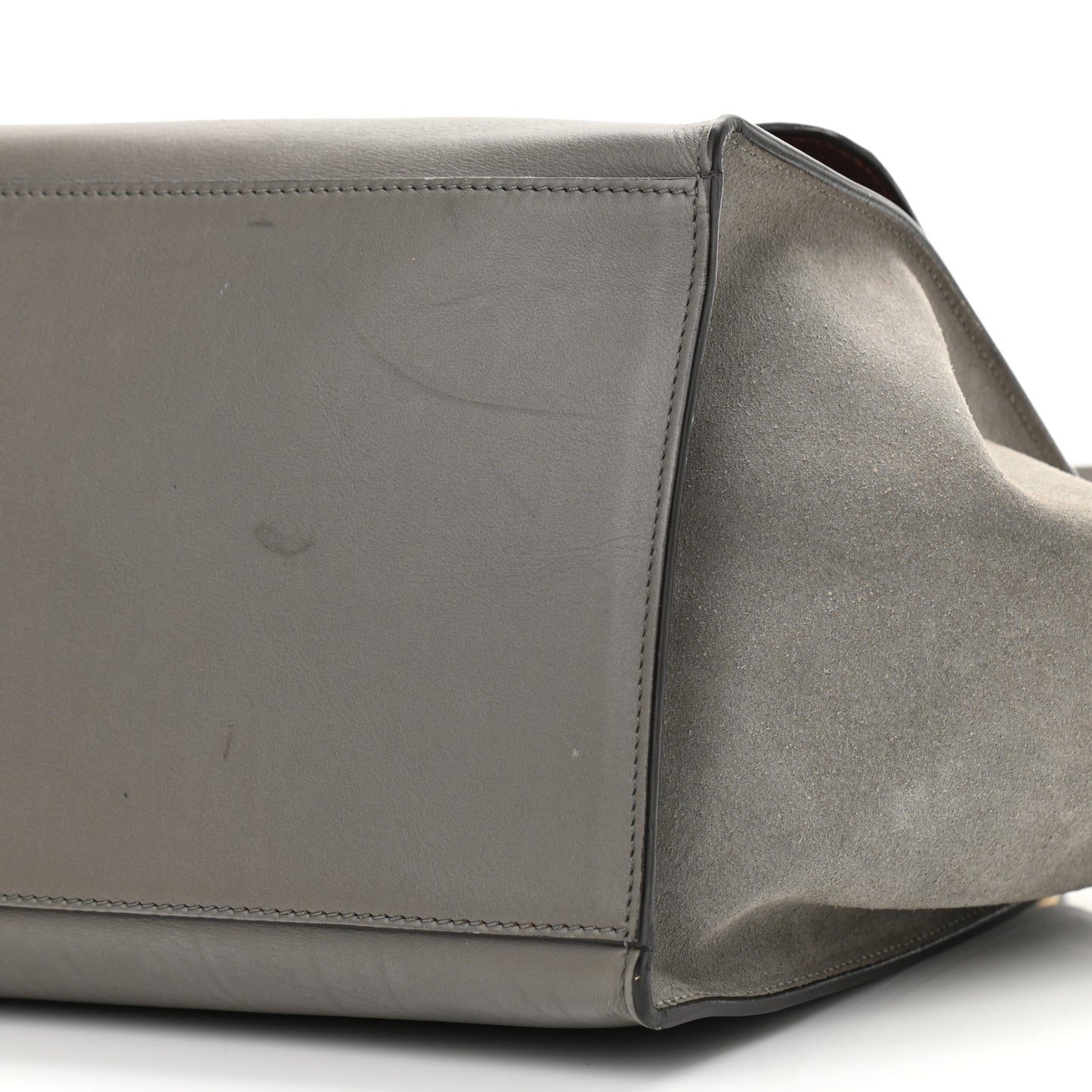 Crocodile Embossed Nubuck Medium Trapeze Grey