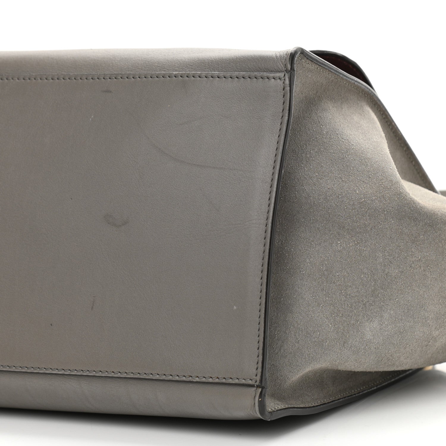 Celine Crocodile Embossed Nubuck Medium Trapeze Grey 9 of 13