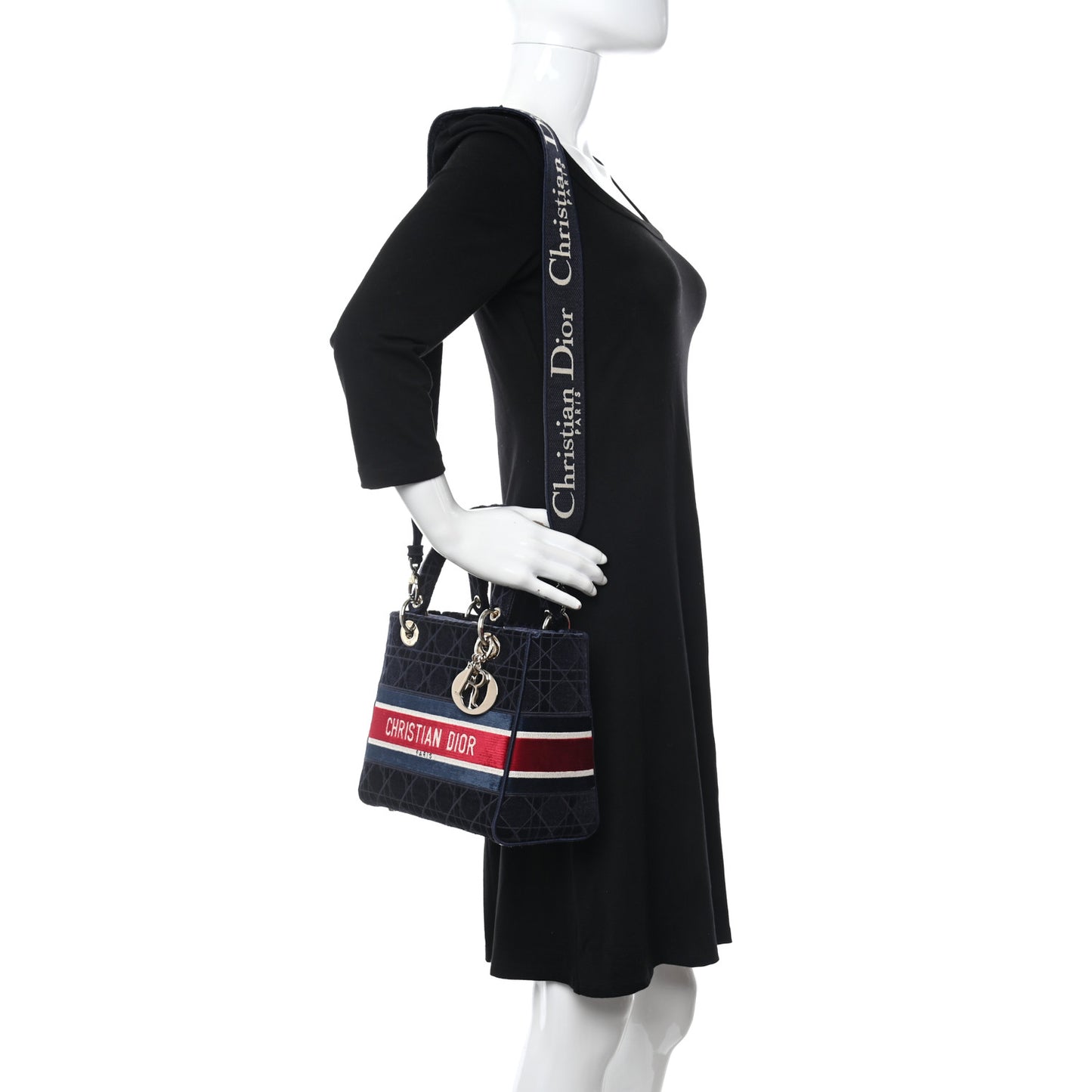 Velvet Cannage Medium Lady D-Lite Blue Red White