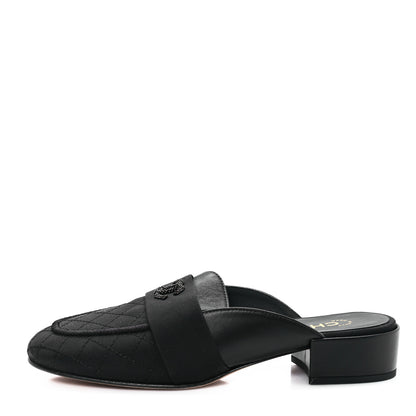 Chanel Lambskin Grosgrain Cap Toe CC Mules 37 Black 1 of 10