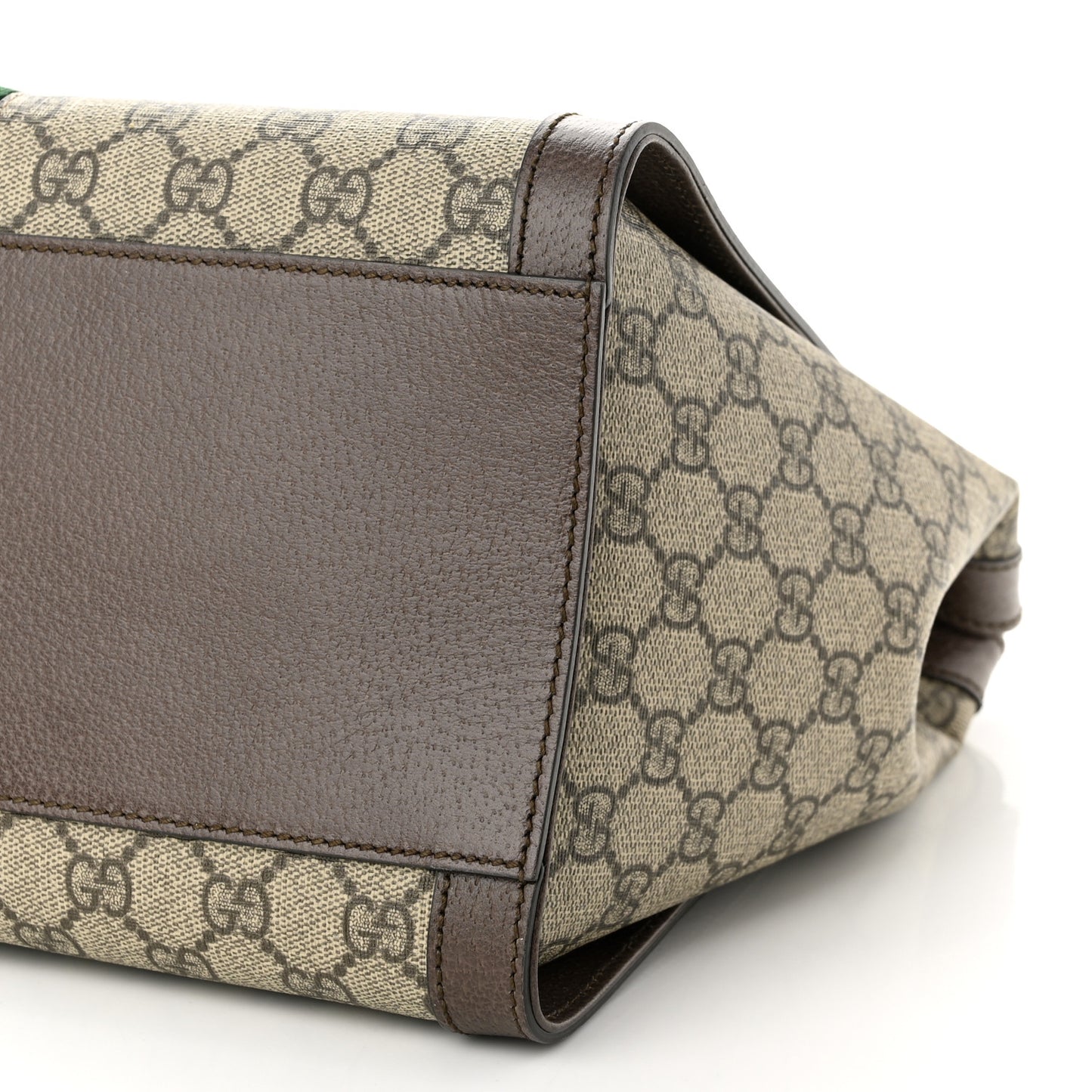 GG Supreme Monogram Web Medium Ophidia Tote Bag Brown