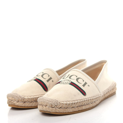 Gucci Canvas Logo Espadrilles 40.5 Greggio White 3 of 11