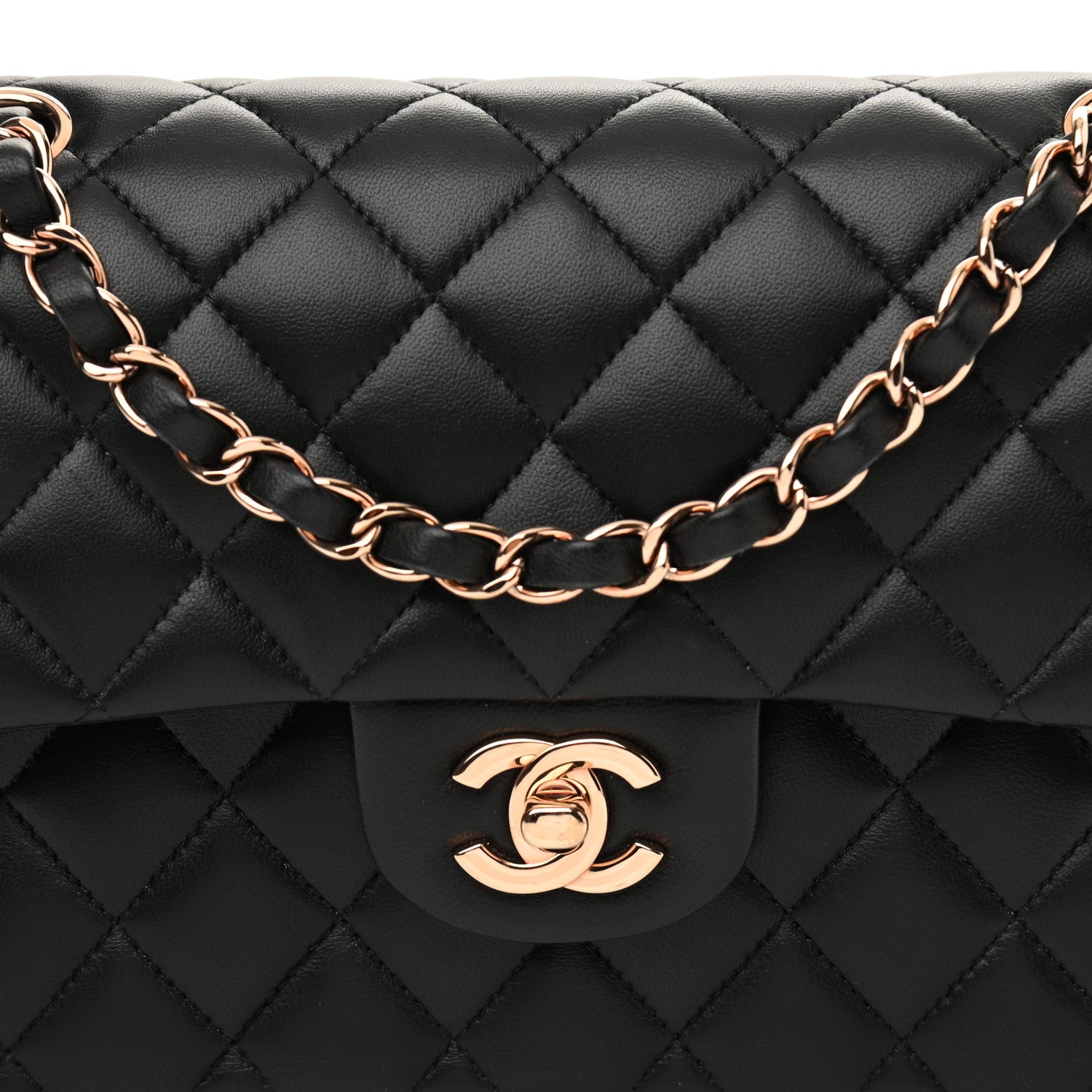 Chanel Lambskin Quilted Small Double Flap Black 9 of 14