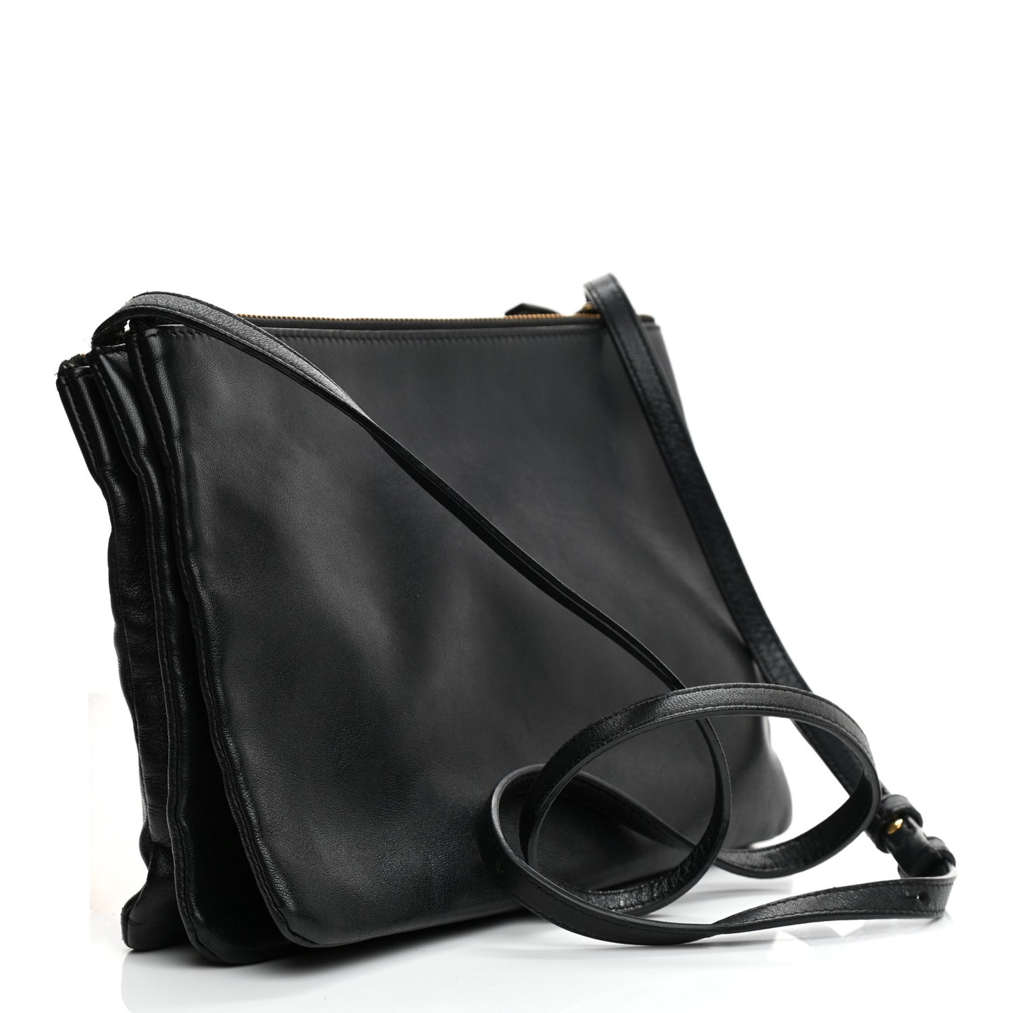 Lambskin Large Trio Crossbody Bag Black