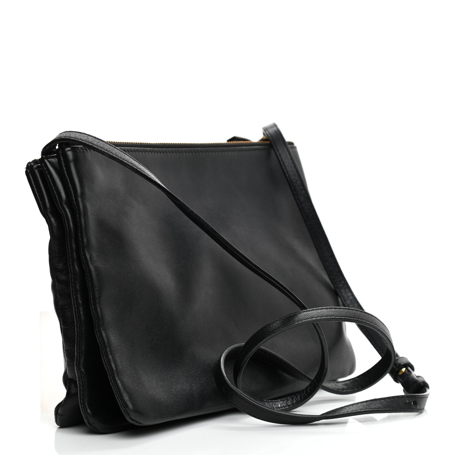 Celine Lambskin Large Trio Crossbody Bag Black 3 of 14