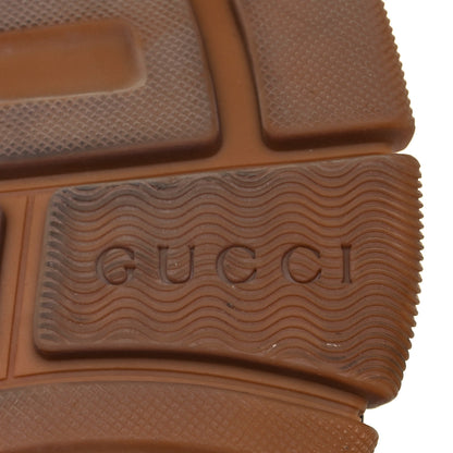 Gucci X SEGA Suede Shearling Calfskin GG Monogram Mens Flashtrek High-Top Sneakers 7 New Cuir Beige Ruggine 6 of 7