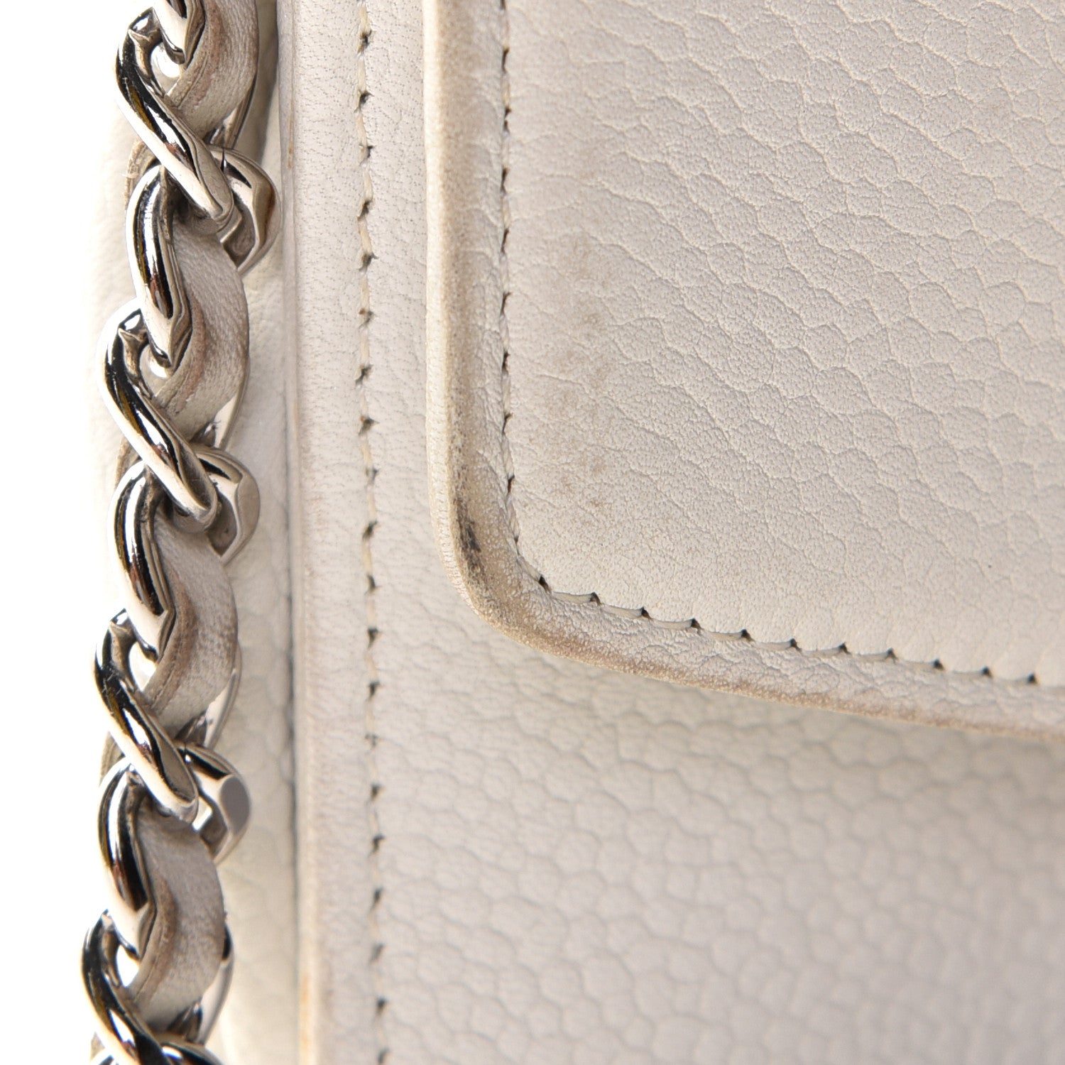 Chanel Caviar Timeless CC Wallet on Chain WOC White 7 of 10