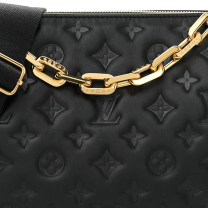 Louis Vuitton Lambskin Embossed Monogram Coussin PM Black 9 of 11
