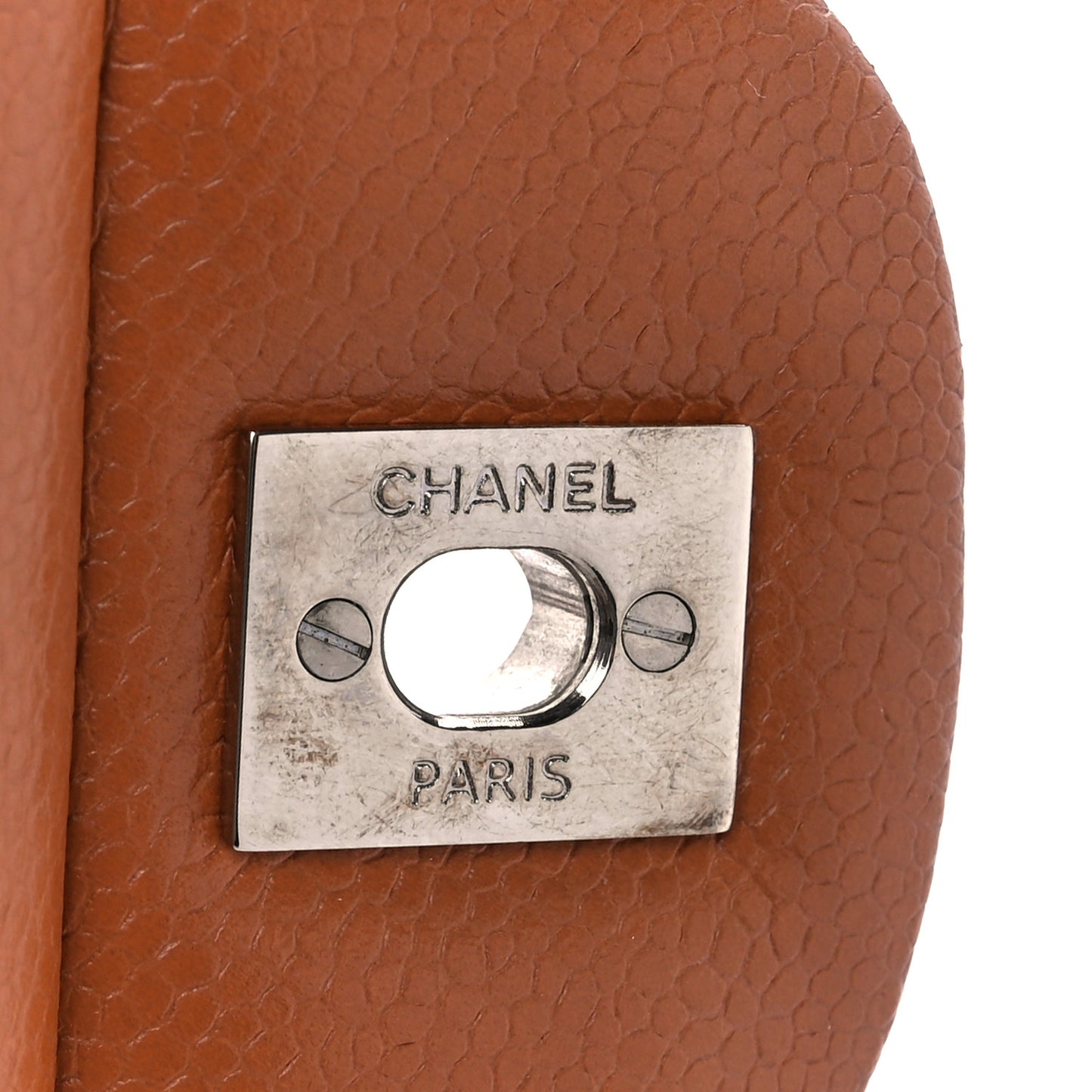Caviar Quilted Jumbo Double Flap Light Brown