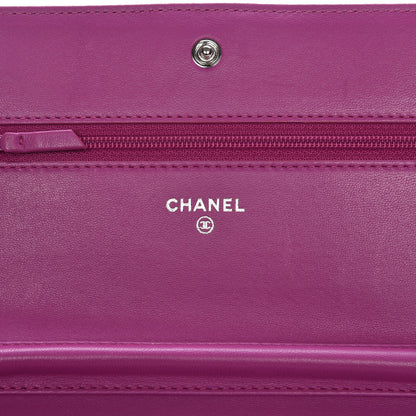 Chanel Lambskin Quilted Boy Wallet On Chain WOC Dark Pink 6 of 9