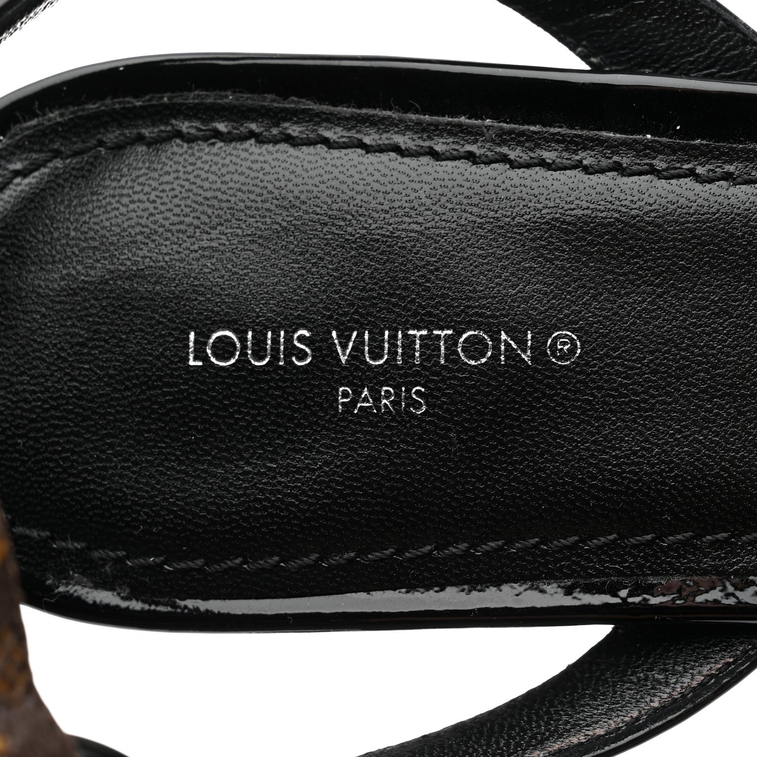 Louis Vuitton Patent Monogram Vedette Mule Sandals 39.5 Black 7 of 8