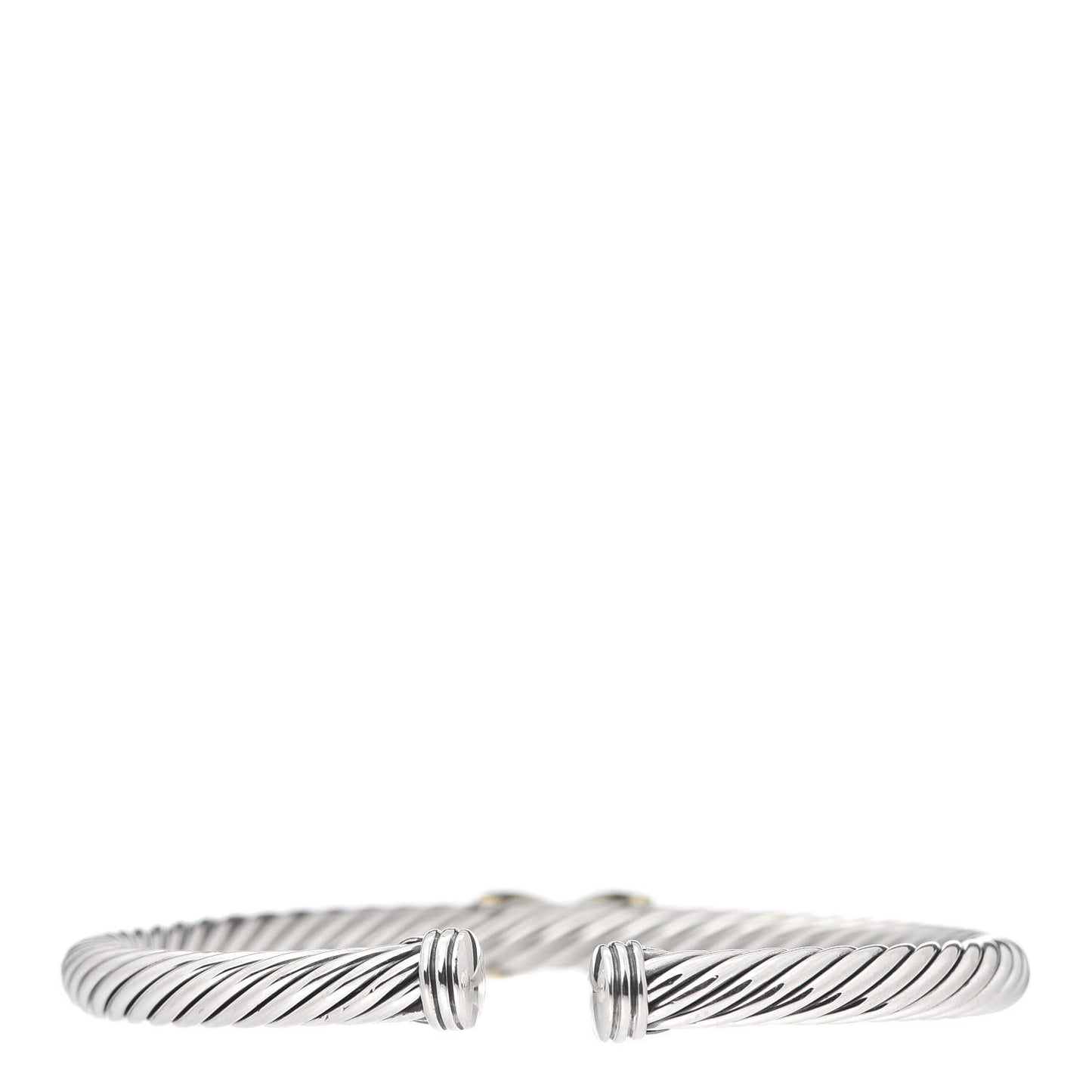 Sterling Silver 14K Yellow Gold 5mm X Station Cable Bracelet