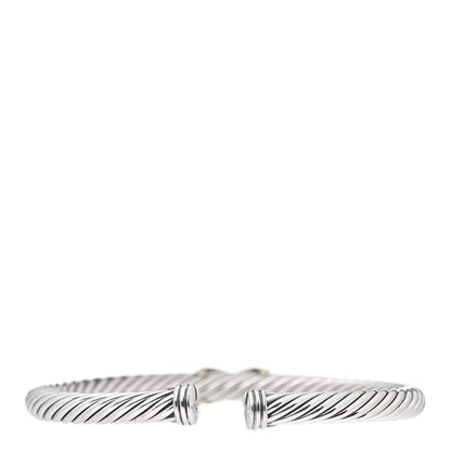 David Yurman Sterling Silver 14K Yellow Gold 5mm X Station Cable Bracelet 3 of 4