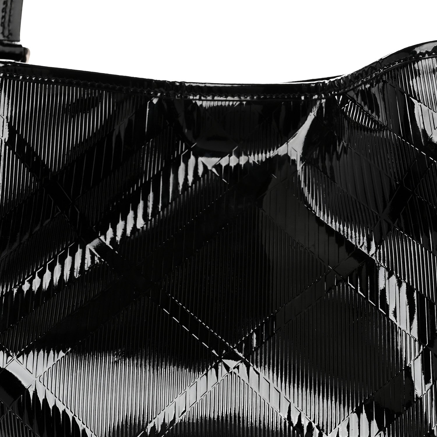 Burberry Patent Check Embossed Small Bilmore Tote Black 8 of 10