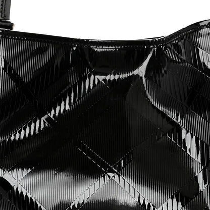 Burberry Patent Check Embossed Small Bilmore Tote Black 8 of 10