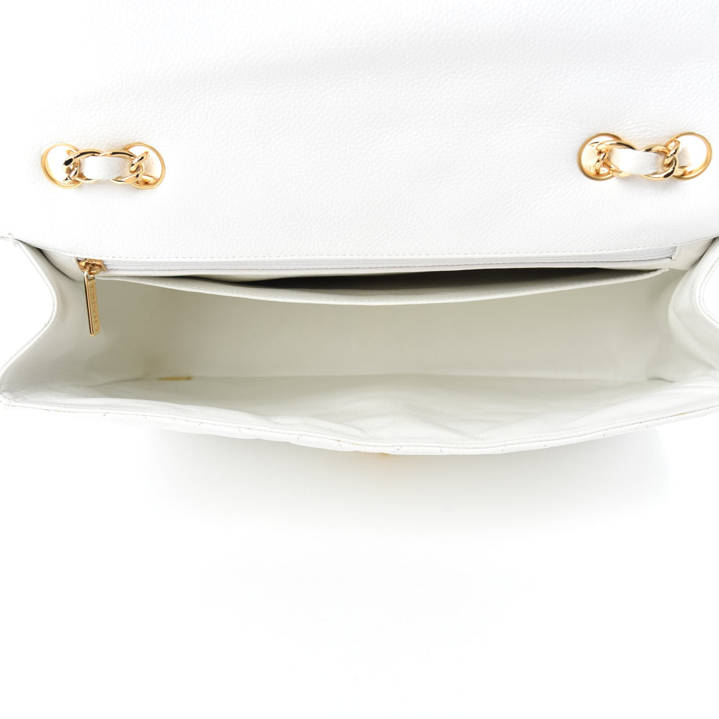 Caviar Quilted Jumbo Single Flap White