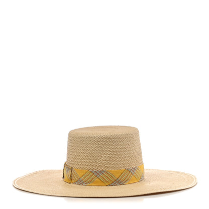 Hermes Straw Carlotta Panama Brisa Hat 57 Naturel Jaune 1 of 8