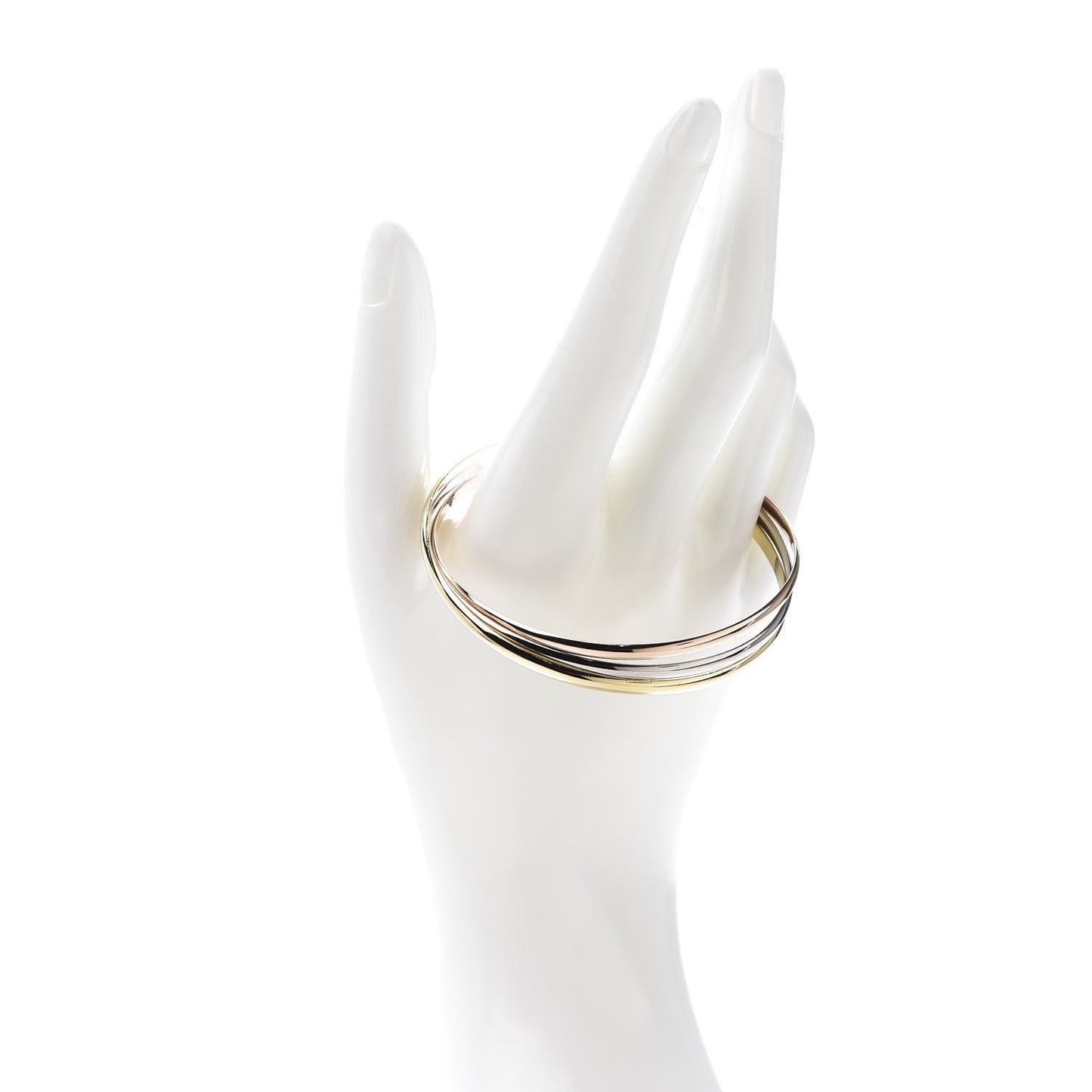 18K Pink Yellow White Gold Trinity Bangle Bracelet 64
