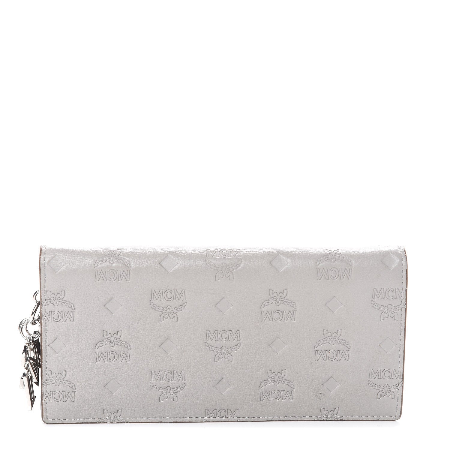 MCM Calfskin Ottomar Large Klara Two Fold Wallet Dove 1 of 5