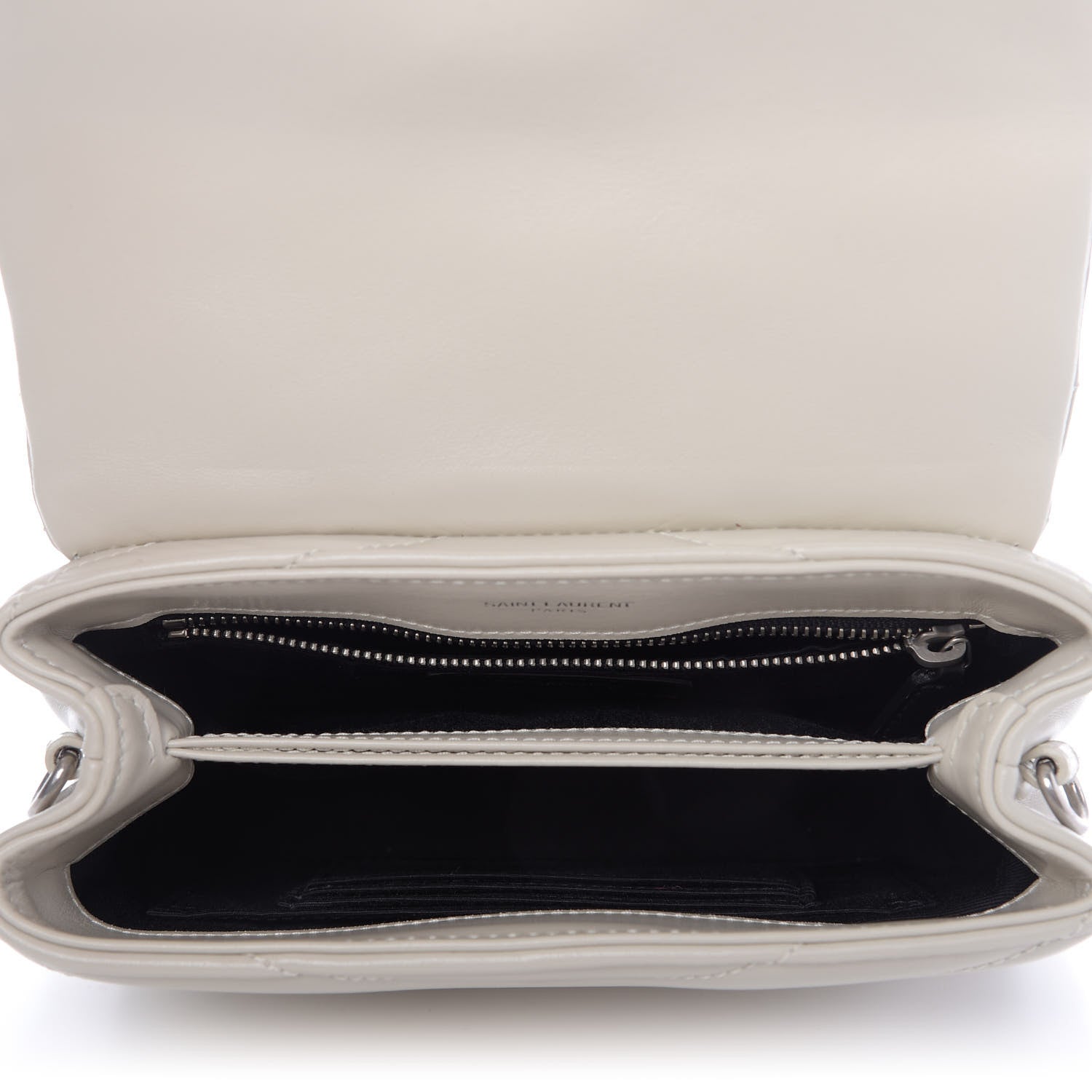 Saint Laurent Calfskin Y Quilted Monogram Toy Loulou Satchel Ivory 5 of 9