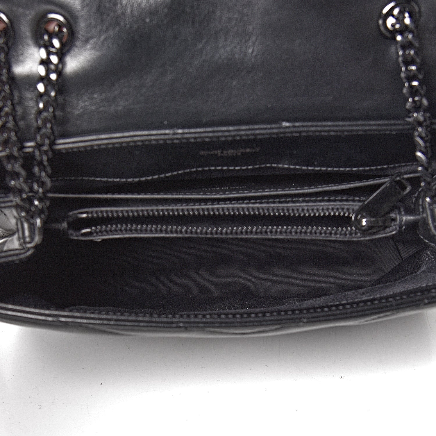 Saint Laurent Calfskin Y Quilted Monogram Small Loulou Chain Satchel Black 5 of 10