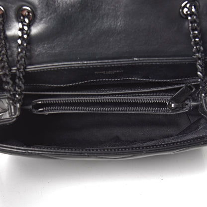 Saint Laurent Calfskin Y Quilted Monogram Small Loulou Chain Satchel Black 5 of 10