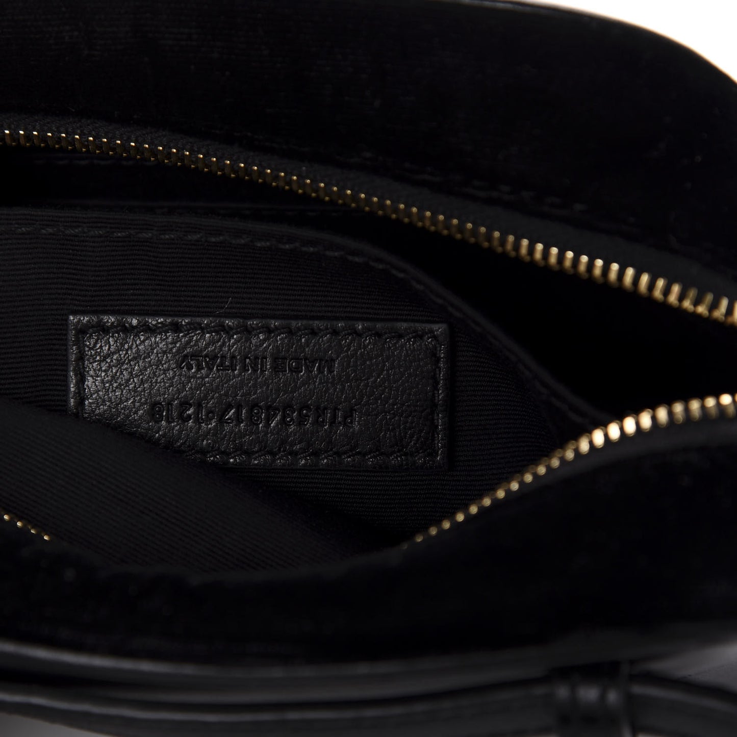 Velour Matelasse Monogram Lou Belt Bag Black