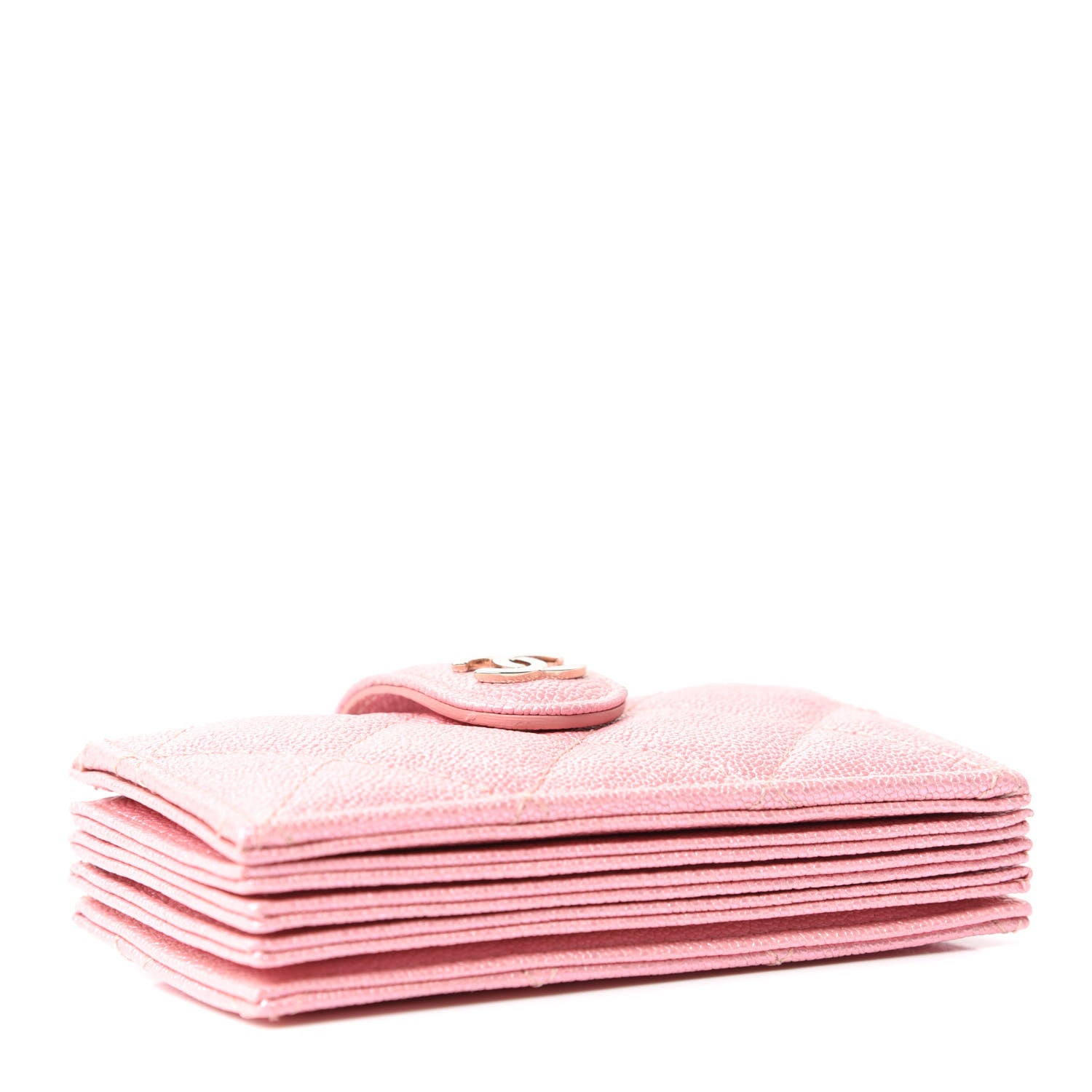Chanel Iridescent Caviar Quilted Gusseted Card Holder Pink 4 of 8