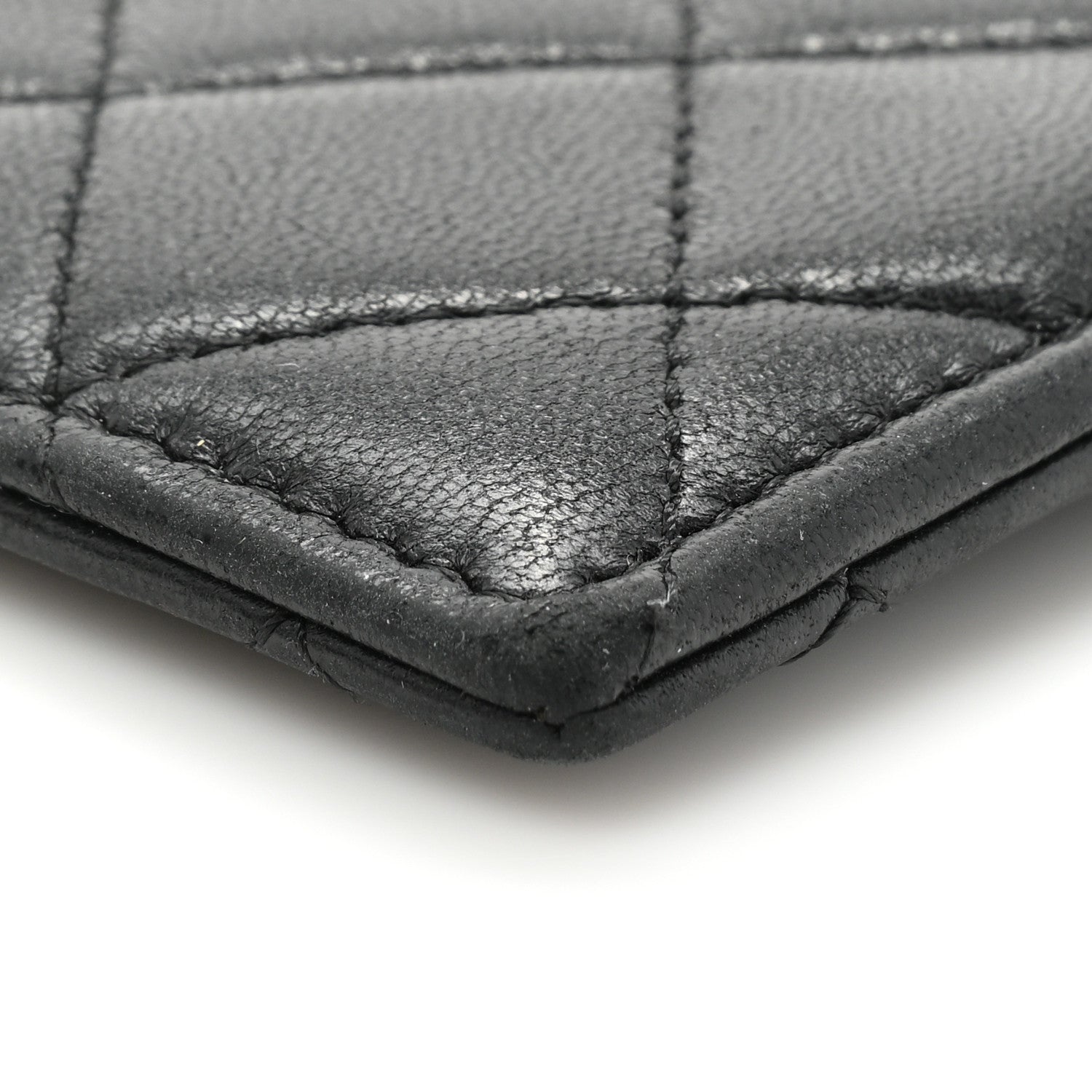 Chanel Lambskin Quilted Zip Card Holder Black 9 of 13