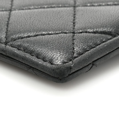 Chanel Lambskin Quilted Zip Card Holder Black 9 of 13
