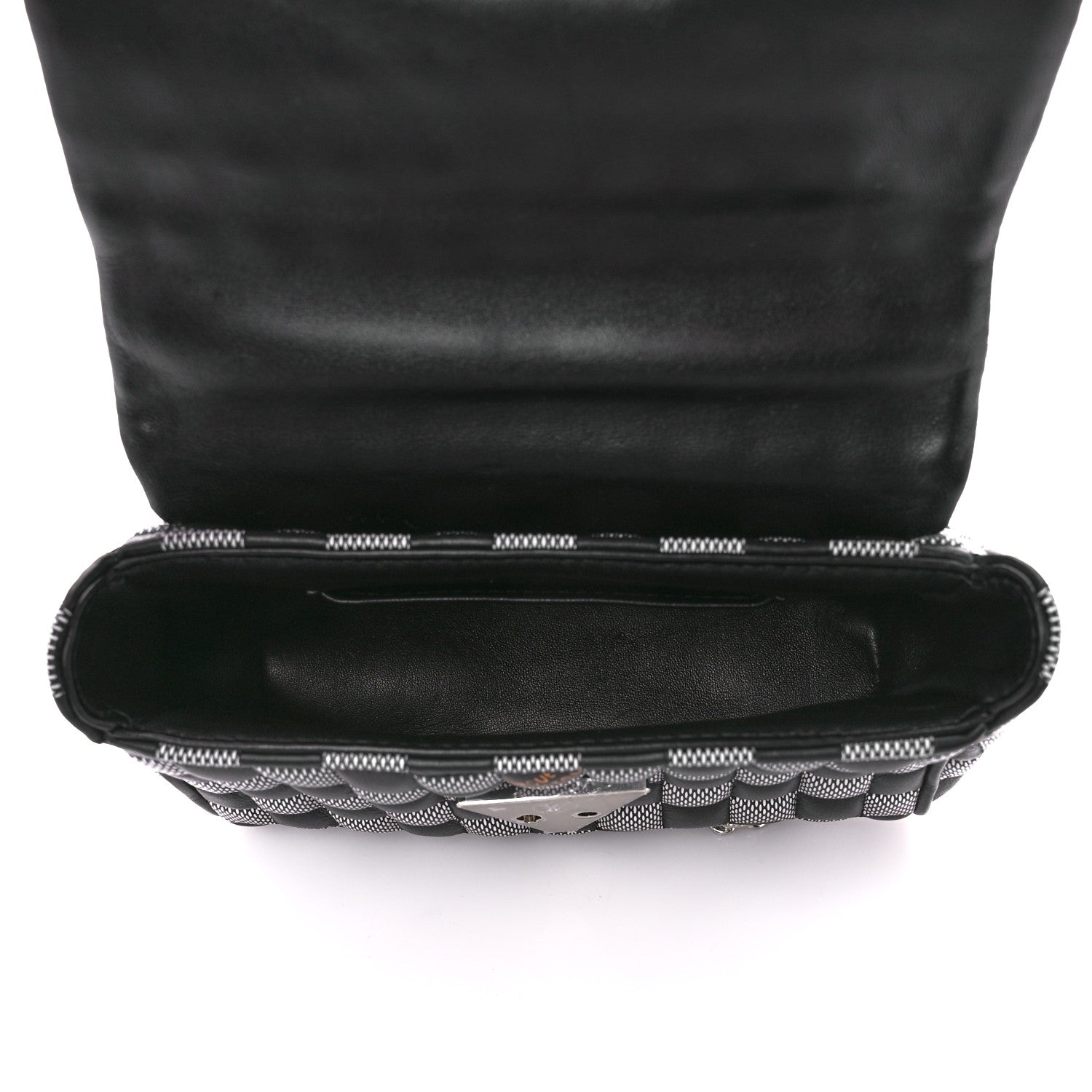 Louis Vuitton Calfskin Damier Twist Shoulder Bag BB Black White 6 of 11