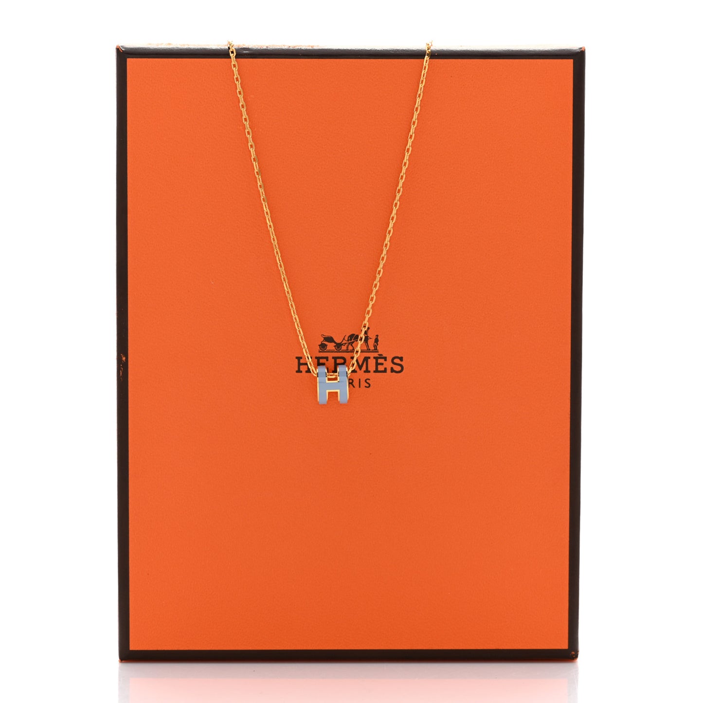 Lacquered Gold Mini Pop H Pendant Necklace Celeste