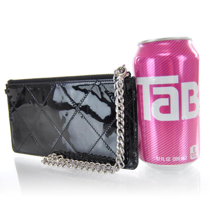 Chanel Patent Diamond Stitched Clutch Bag Black 2 of 8