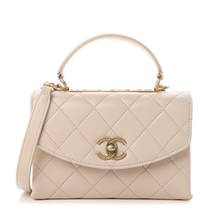Chanel Lambskin Quilted Small Trendy Spirit Top Handle Bag Beige 1 of 10