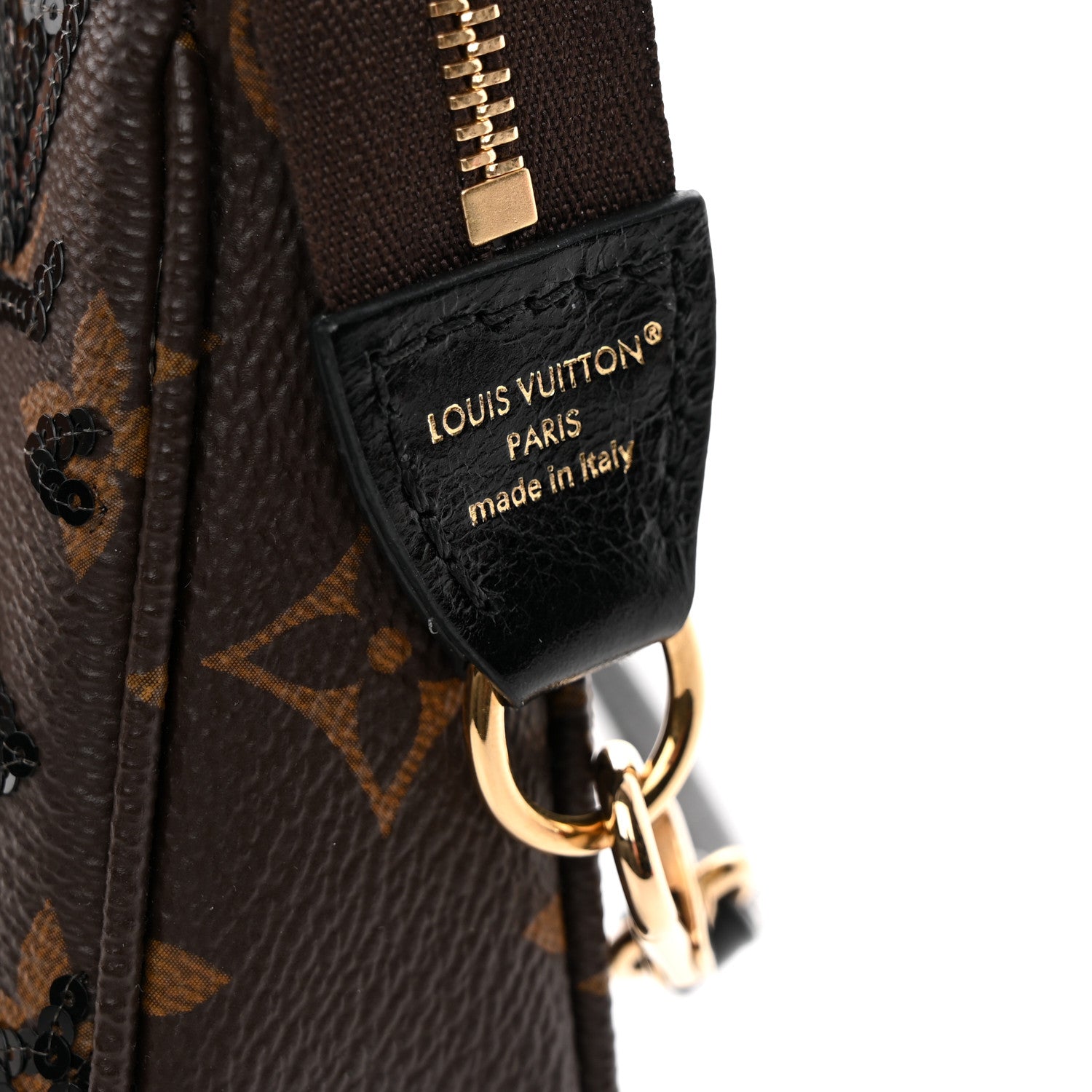 Louis Vuitton Monogram Sequins Pochette Accessories Black 5 of 9