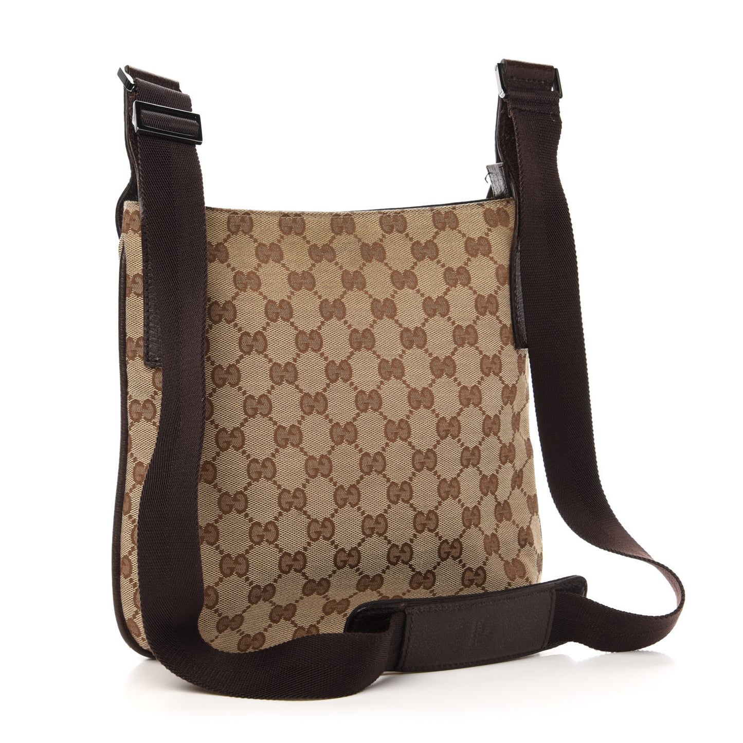 Monogram Flat Messenger Bag Dark Brown
