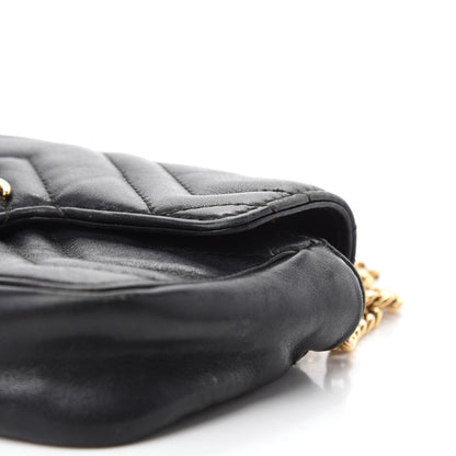 Gucci Calfskin Matelasse Super Mini GG Marmont Shoulder Bag Black 9 of 16