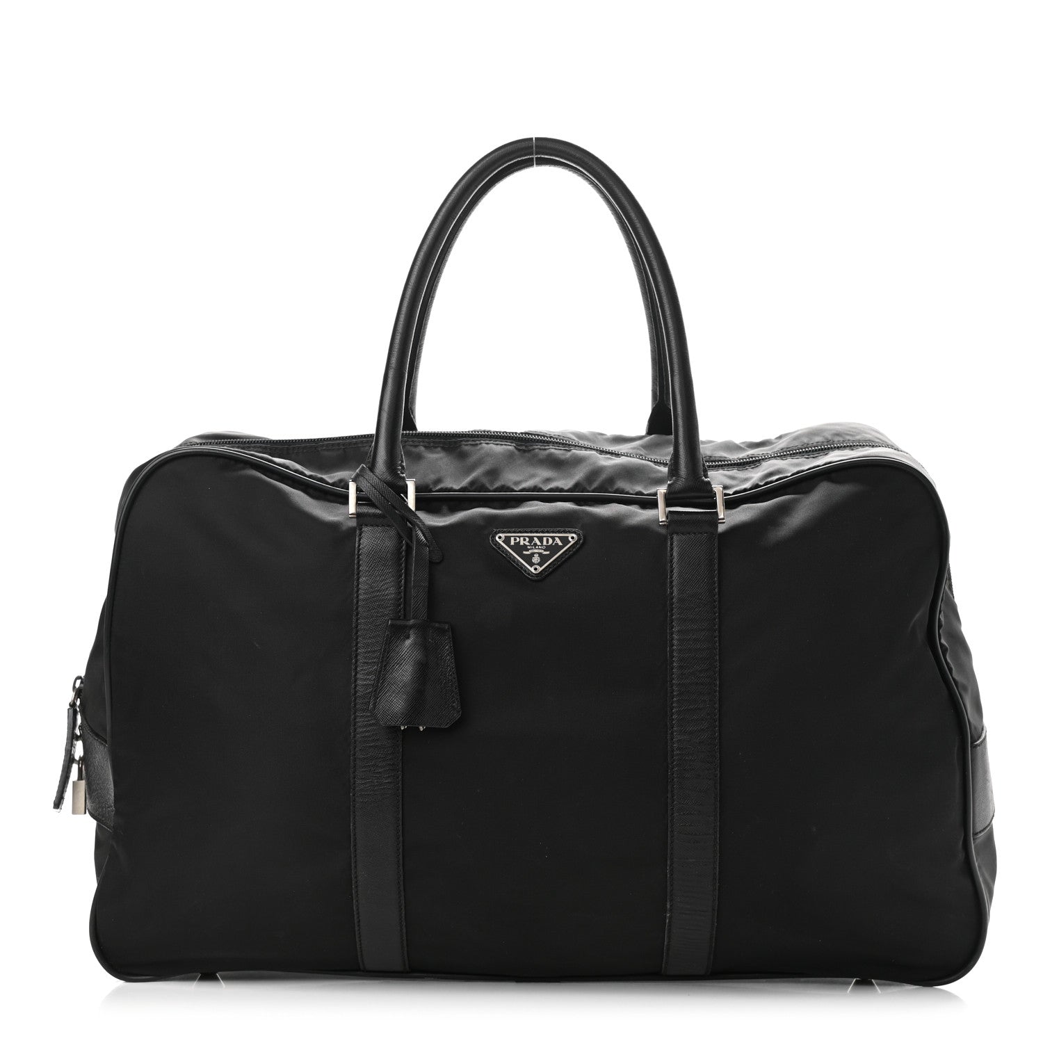 Prada Tessuto Nylon Saffiano Duffle Black 1 of 11