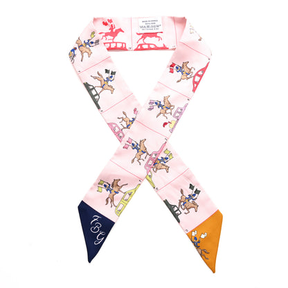 Hermes Silk Parade CG Twilly Rose Pale Marine Multicolor 1 of 4