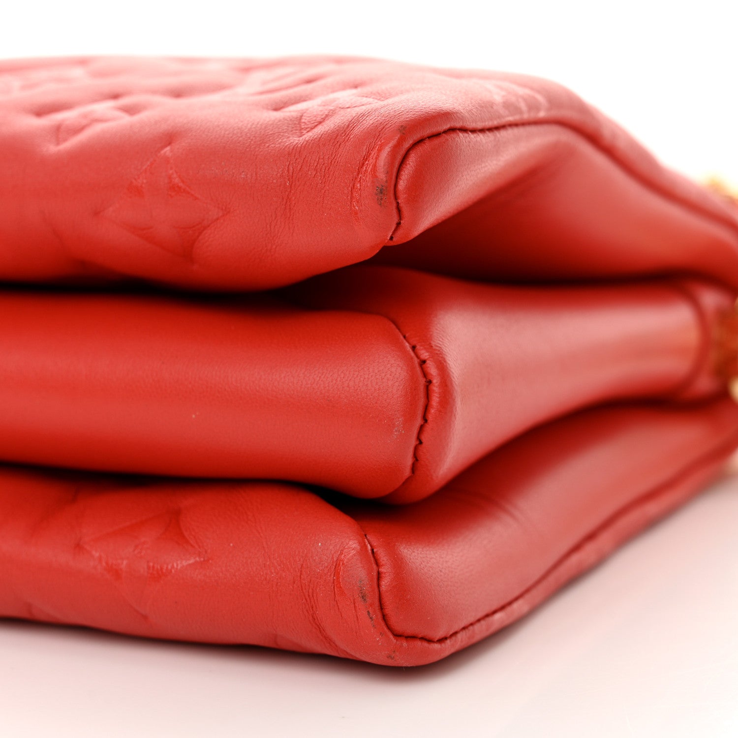Louis Vuitton Lambskin Embossed Monogram Coussin PM Red 9 of 10