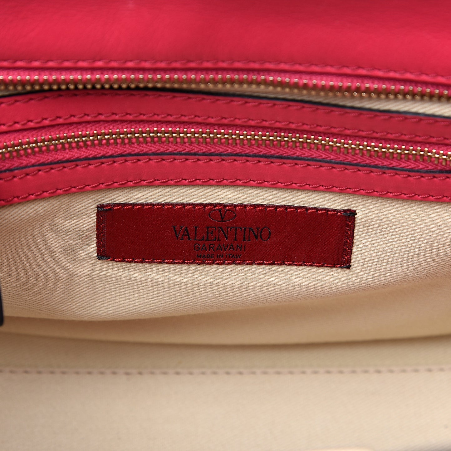 Vitello Small Rockstud Double Handle Tote Deep Fuxia