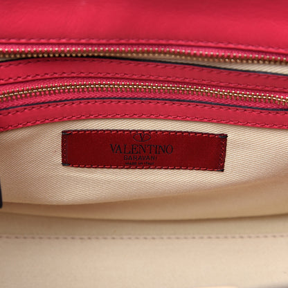 Valentino Garavani Vitello Small Rockstud Double Handle Tote Deep Fuxia 5 of 14