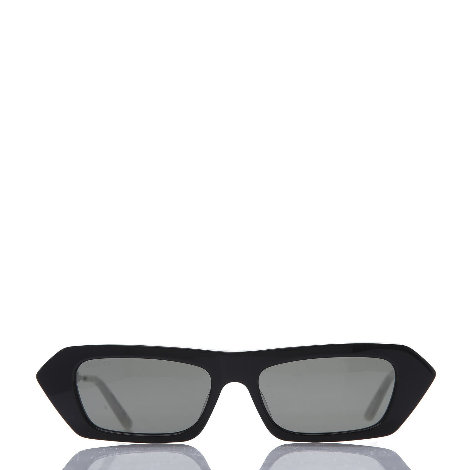 Gucci Acetate Crystal Embellished Rectangle Sunglasses GG0642S Black Gold 2 of 8