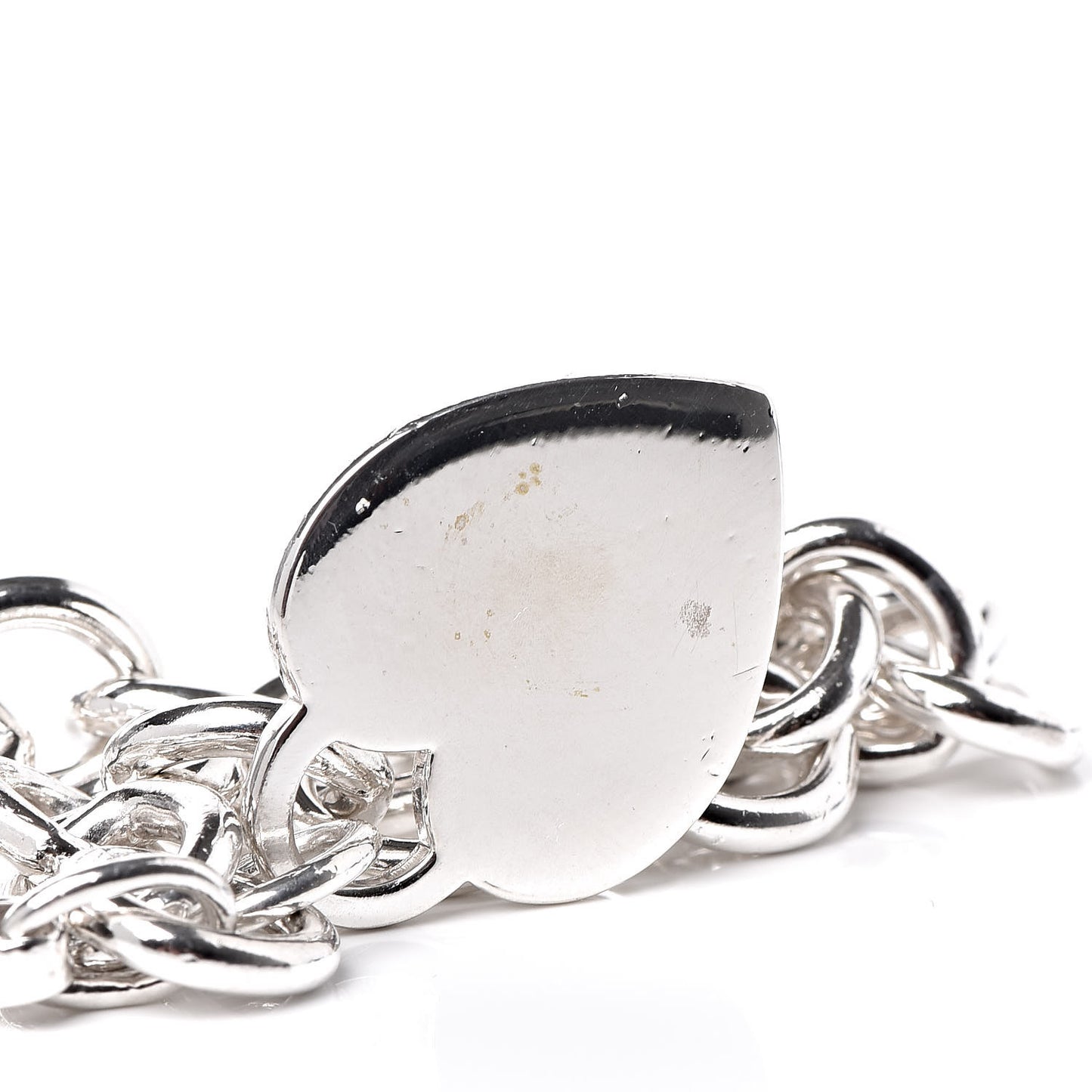 Sterling Silver Heart Tag Charm Bracelet